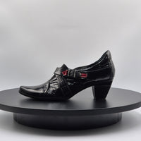 CHAUSSURE CUIR À FERMETURE ROUGE SCRATCH PAR J.METAYER POUR FEMME